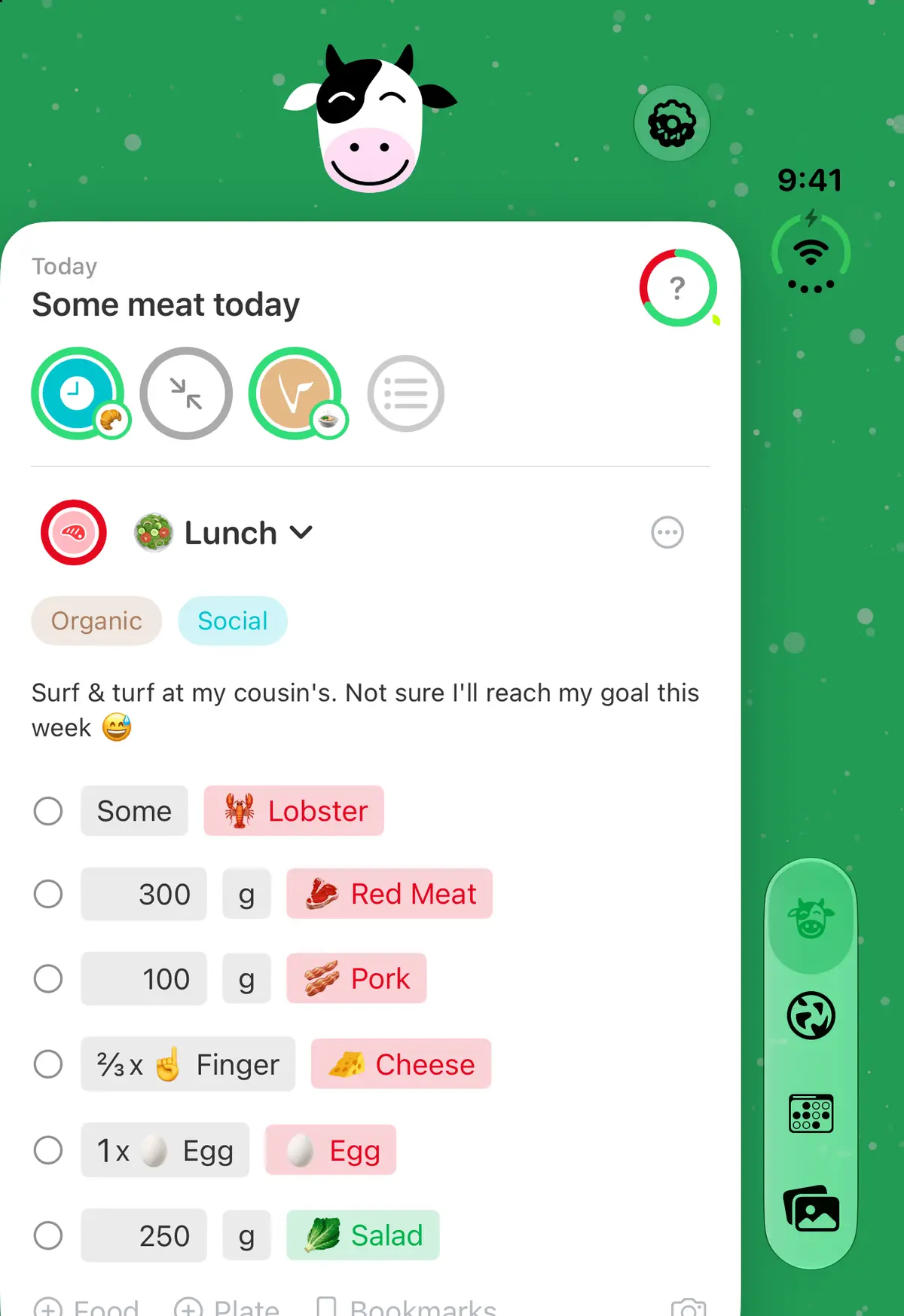 No Meat Today Meal editor, iPhone Duo Front portrait