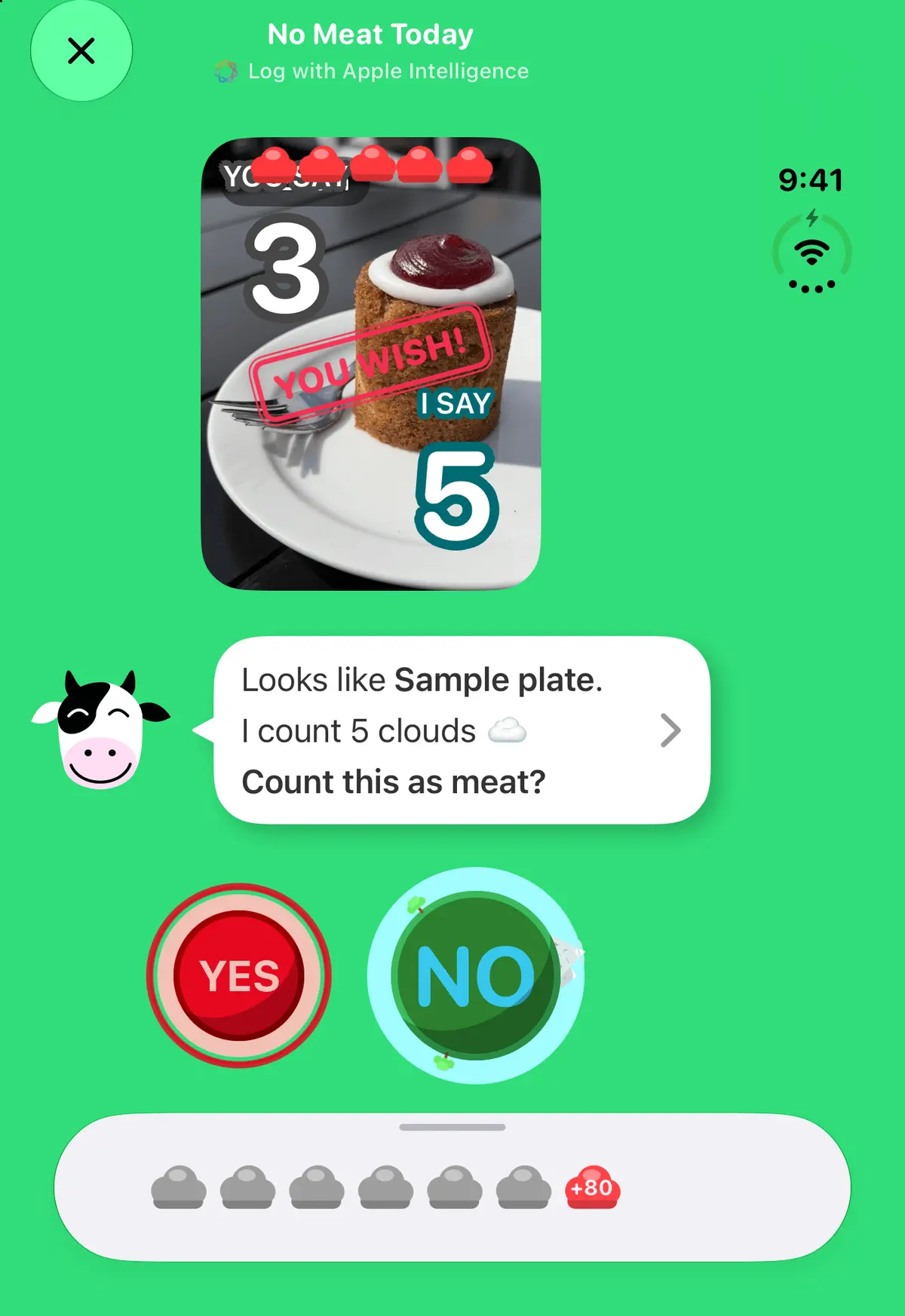 No Meat Today Meal scanning, iPhone Duo Front portrait