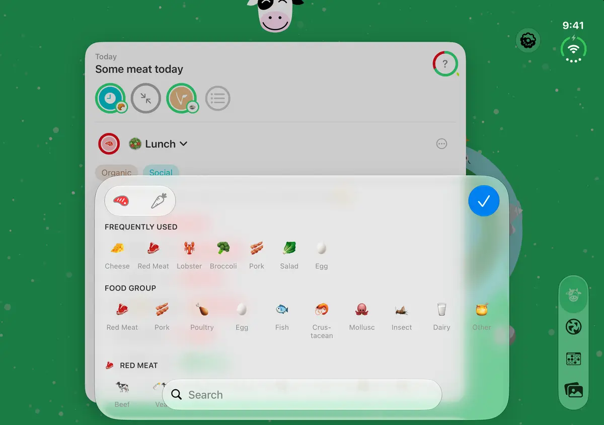 No Meat Today Food picker, iPhone Duo Open landscape