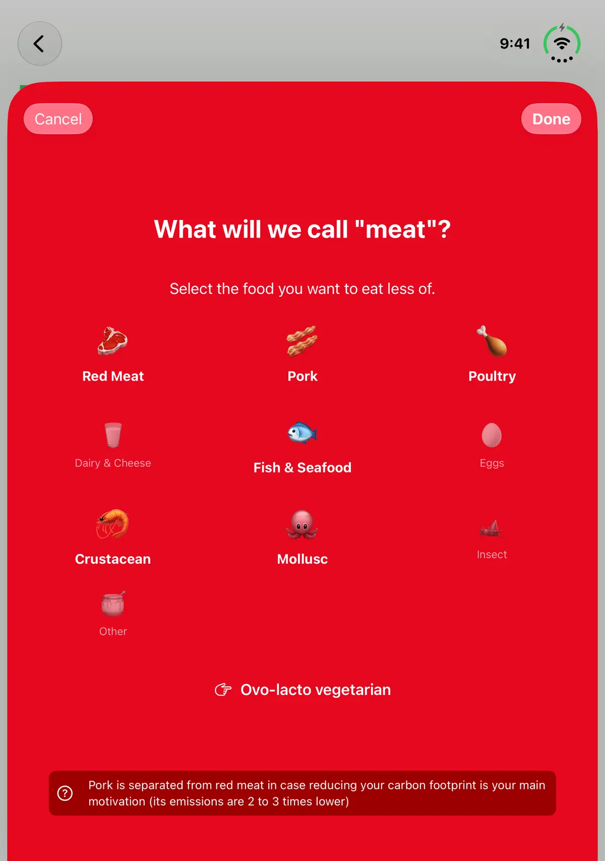 No Meat Today Diet picker, iPhone Duo Open portrait