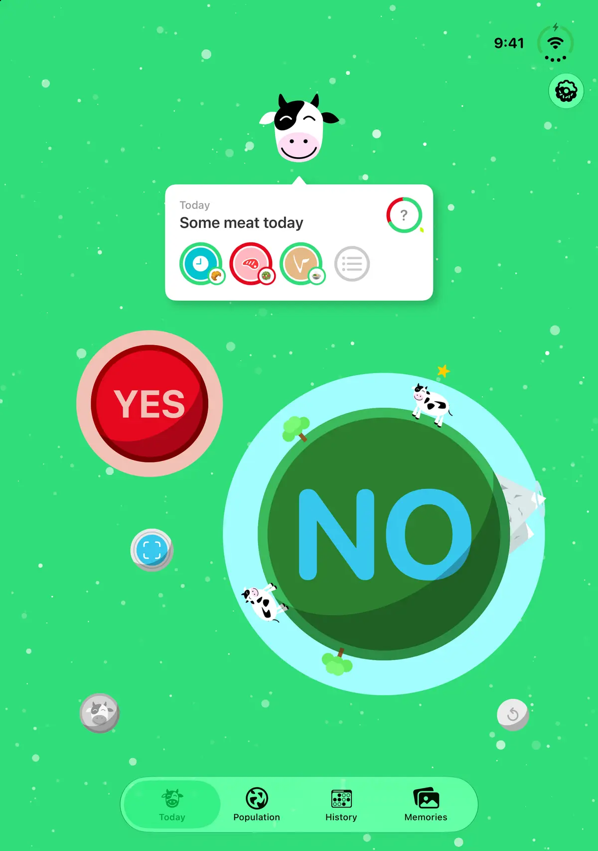 No Meat Today on iPhone Duo, open portrait