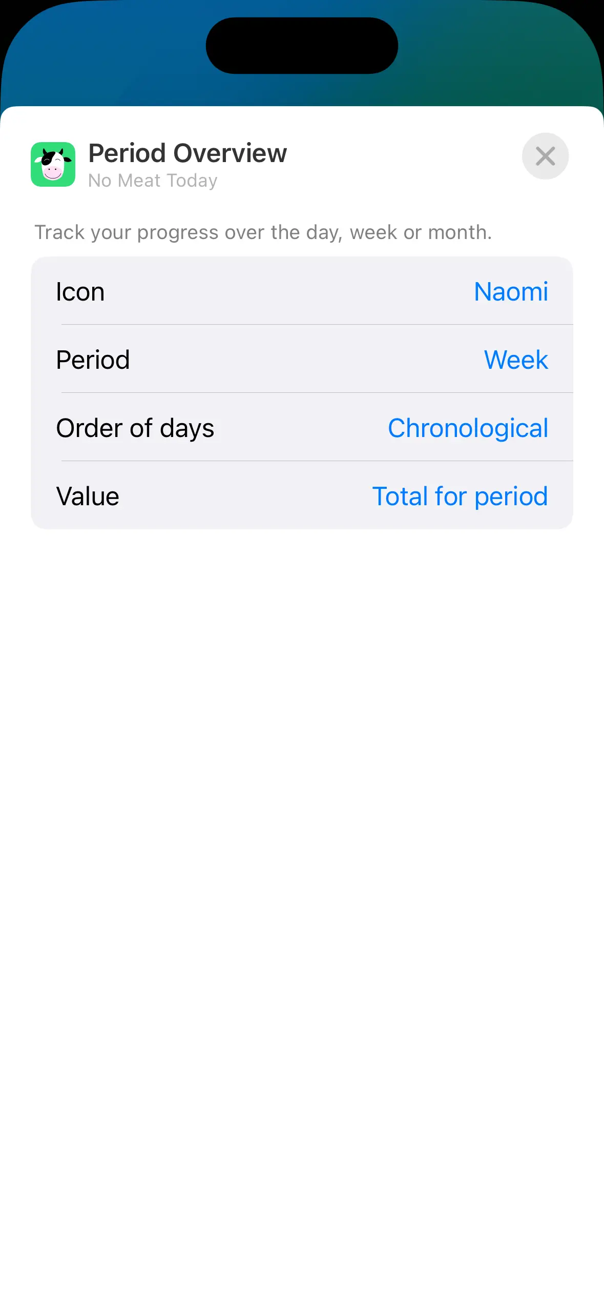 No Meat Today — Lock Screen Widgets