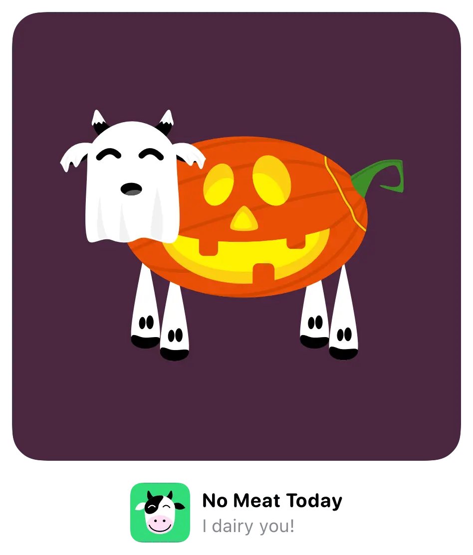 No Meat Today share card — portrait only, as the app exports it